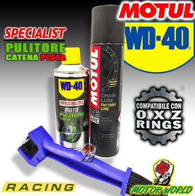 KIT PULISCI LUBRIFICA CATENA WD-40 DA 400ML Pulitore Lubrificante Spazzola 8052740253552 - Foto 5