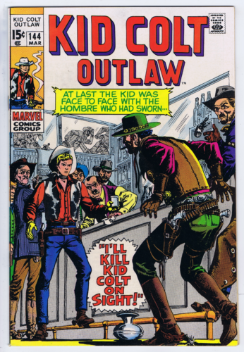 Kid Colt Outlaw #144 Marvel 1970 '' I'll Kill Kid Colt on Sight ! '' - Picture 1 of 2