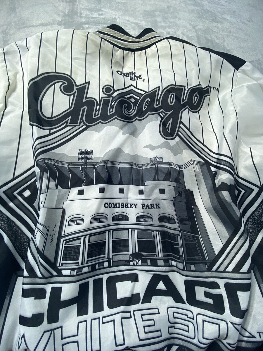 Vintage 90s Chicago White Sox Jacket Large Fanimation Satin