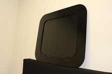 24" x 21" Aperture Size Bonded Hopper Narrowboat Window - Polished & Dark Grey 