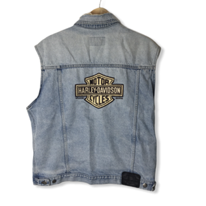 harley davidson denim jacket ebay
