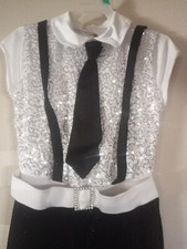 Weissman Glitter Dance Overall Unitard LC