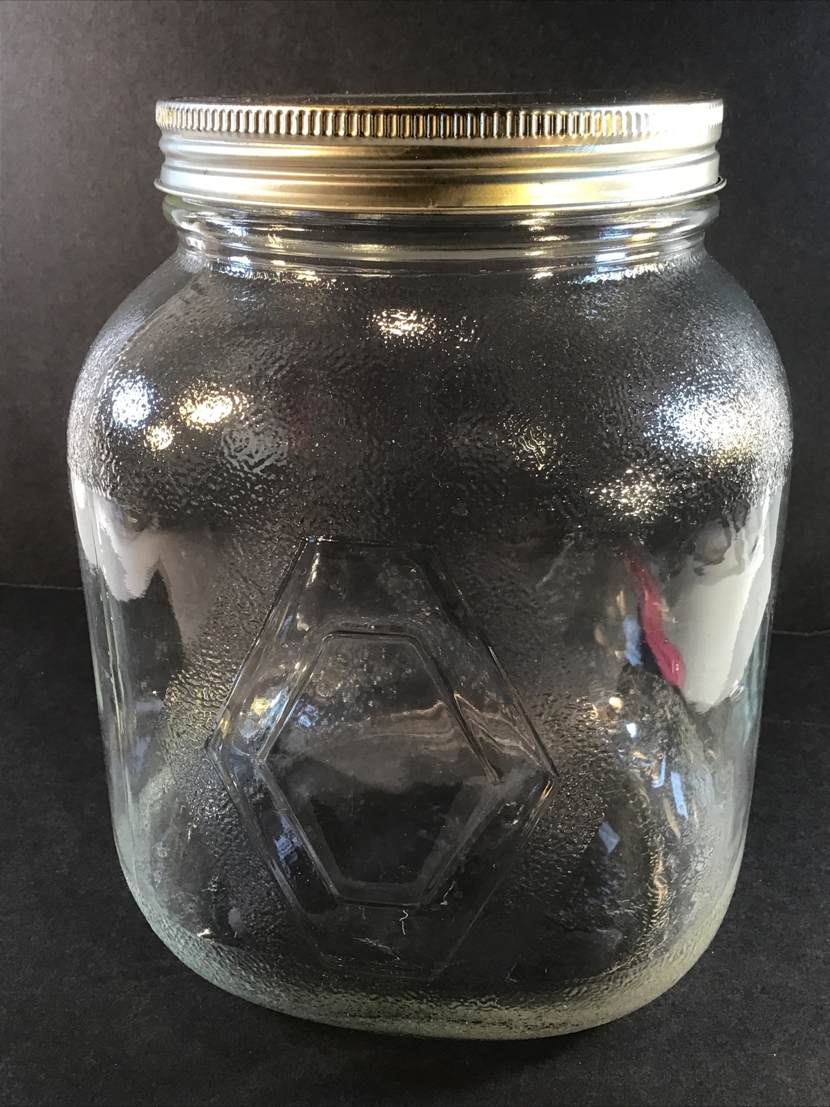 VINTAGE LARGE CLEAR SQUARE GLASS COFFEE CANISTER JAR w/LID eBay