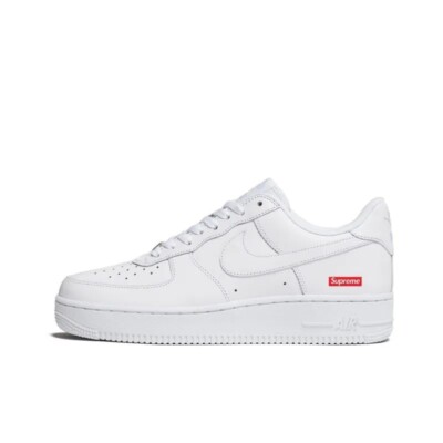 Size 9 - Nike Air Force 1 x Supreme Low Box Logo - White for