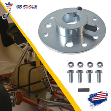 Silver Sprocket Hub w/ 1" Bore Hub 1/4" Keyway For 1" Go Kart Hub Axle Mini Bike