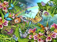 Ceramic Backsplash Tile Mural Butterfly Kitchen/Bathroom - Over The Rainbow