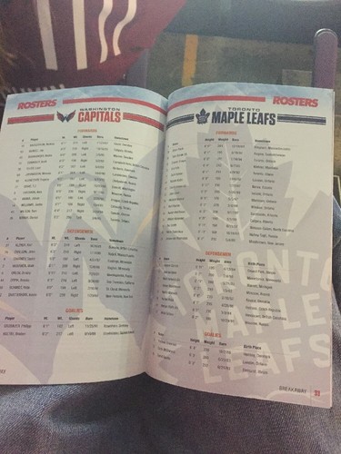 Washington Capitals Toronto Maple Leafs 2017 Stanley Cup Playoffs Program Oshie - Picture 2 of 2