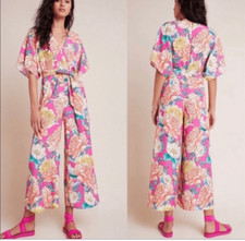 Farm Rio Anthropologie Eulalie pink floral Wi...