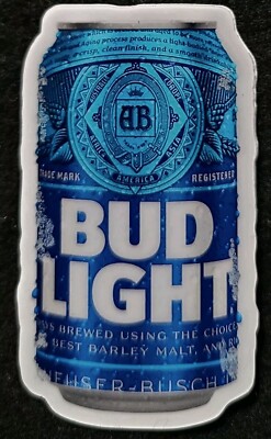 BUD LIGHT STICKER ''COLD CAN OF BUD'' 1 3/4 X 3'' GLOSSY THICK WATERPROOF OUTDOOR 
