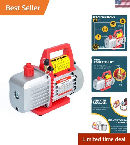 HVAC Vacuum Pump 4.5CFM Durable High Performance AC Repair Tool Portable Kit