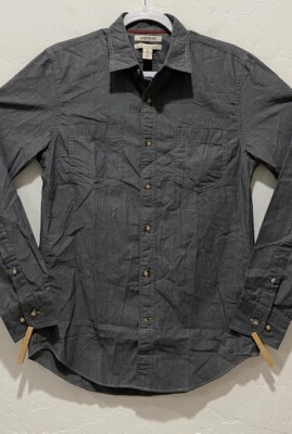 NWOT Men's Goodthreads Long Sleeve Shirt Size S Slim Button Down Pockets Grey