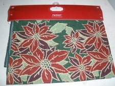 NEW Trim a Home Christmas Table Runner 13" X 72" Poinsettias N1