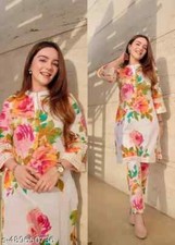 Beautiful Indan Designer Rayon Green Co-Ord Set