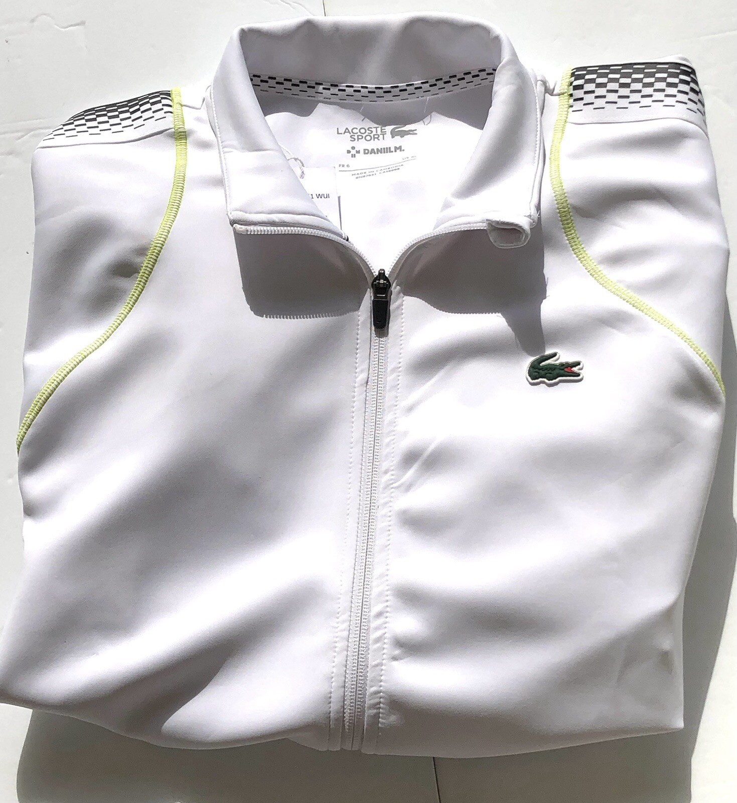 LACOSTE MENS Tennis Zip-Up Jacket Sweatshirt ~ Daniil Medvedev ~ Brand New Tags