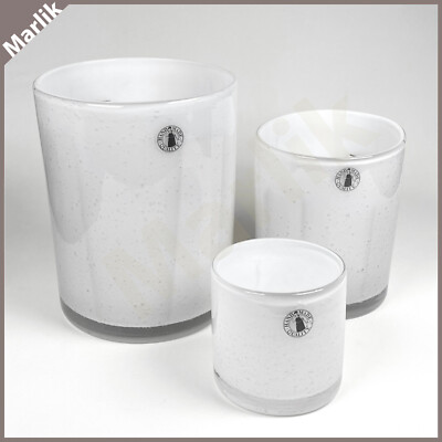 Set of 3 IKEA BLANDANDE Handmade Quality Frosted Glass Candle Holder/Vase, NEW