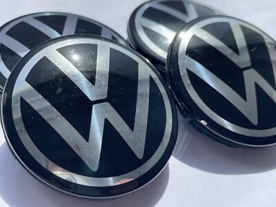4x Original VW Polo Rad Naben kappen Felgen deckel zier Emblem Blende Abdeckung