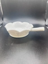 VINTAGE IMPERIAL MILK GLASS HARVEST GRAPE INDIVIDUAL SERVING BOWL WITH HANDLE