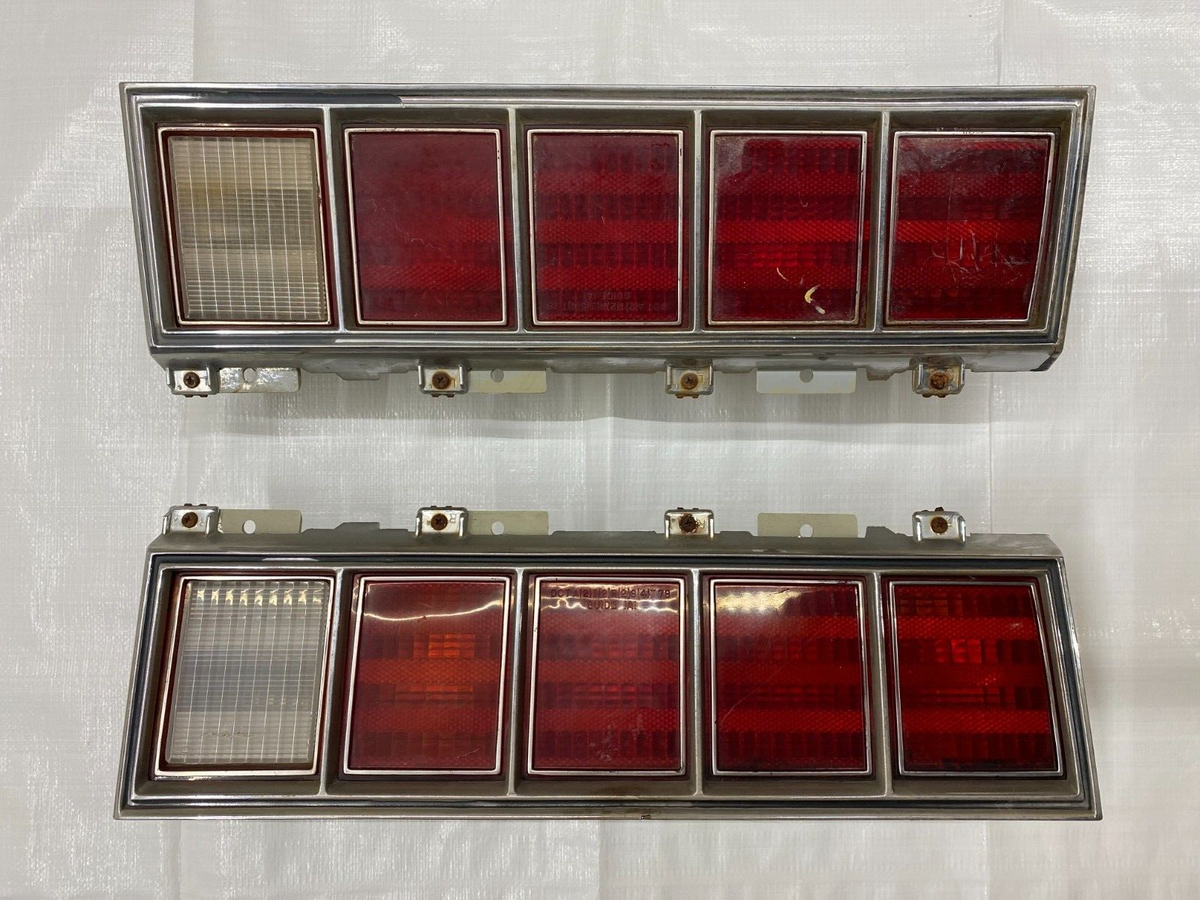 1978 Chevy Monte Carlo Tail Lights Brake Lamps Chrome Housing