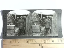 Keystone Stereoview British First Line Trench Balkans WWI Soldiers 1900s