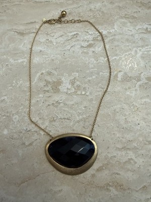 Rick's Friedman 18K Clad Onyx Station Necklace