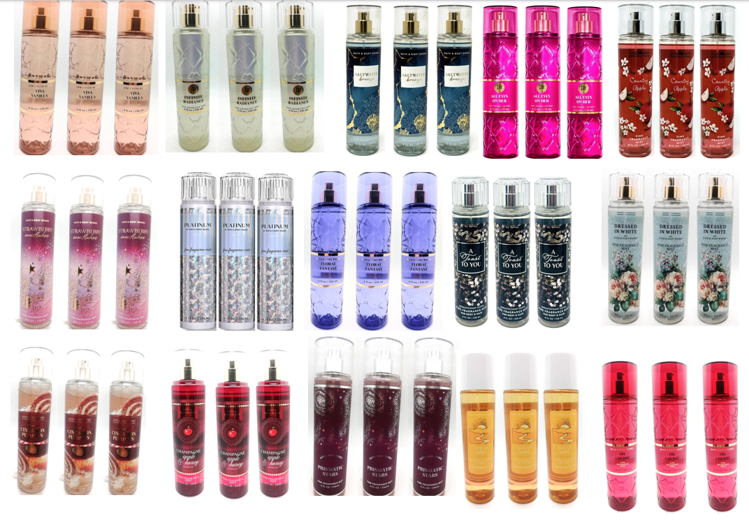 3 PACK!! BATH AND BODY WORKS FINE FRAGRANCE MIST SPRAY 8 oz ea