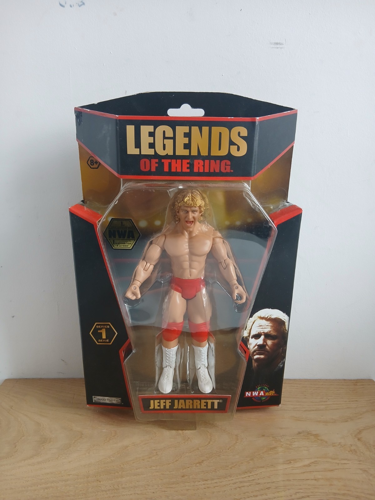 Jeff Jarrett NWA Wrestling Figure WWE WWF Boxed Jakks Series 1 RING LEGENDS