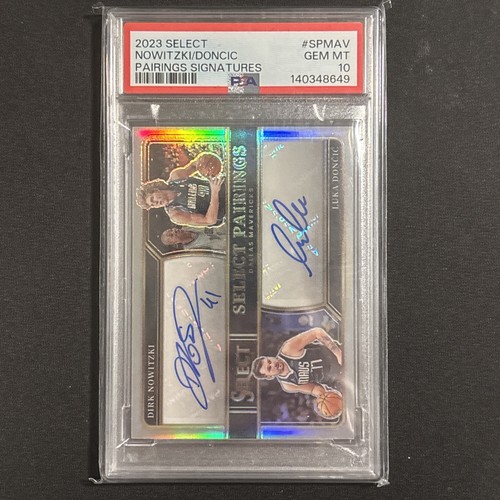Dirk Nowitzki / Luka Doncic #3 2023 Panini Select Pairings Signature card