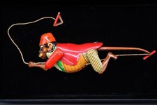 Vintage Tin Litho Line MS218 Toys Jocko Climbing Monkey Works