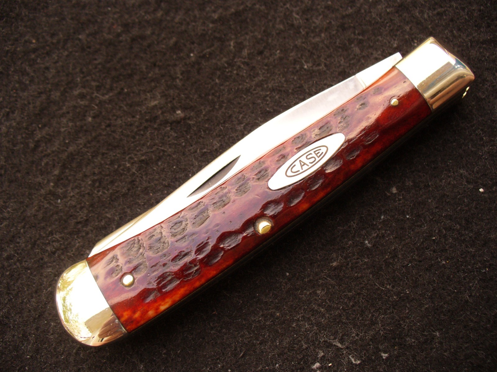 Vintage Case XX USA 6254 SSP Pretty Redbone Trapper Knife '65-'69 Exc+++++