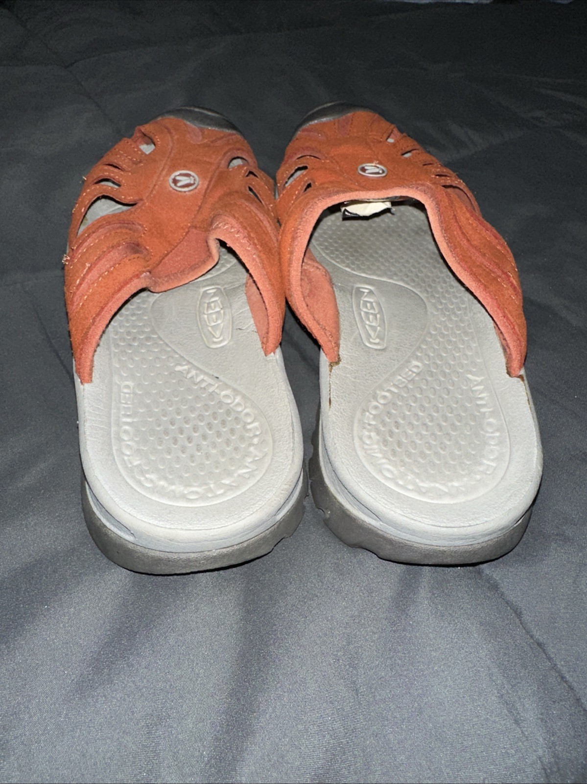 KEEN Calistoga 011213 arancione scamosciato slip on mule sandali scarpe donna US 10