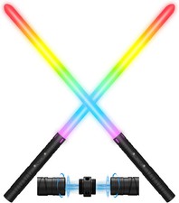 Lightsaber 23.62Inch, Smart IC RGB Light Sabers 2-in-1 Dual Light Swords Set,