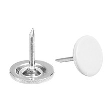 50Pcs 11mmx13mm Flat Head Decorative Upholstery Tacks Furniture Nails, White
