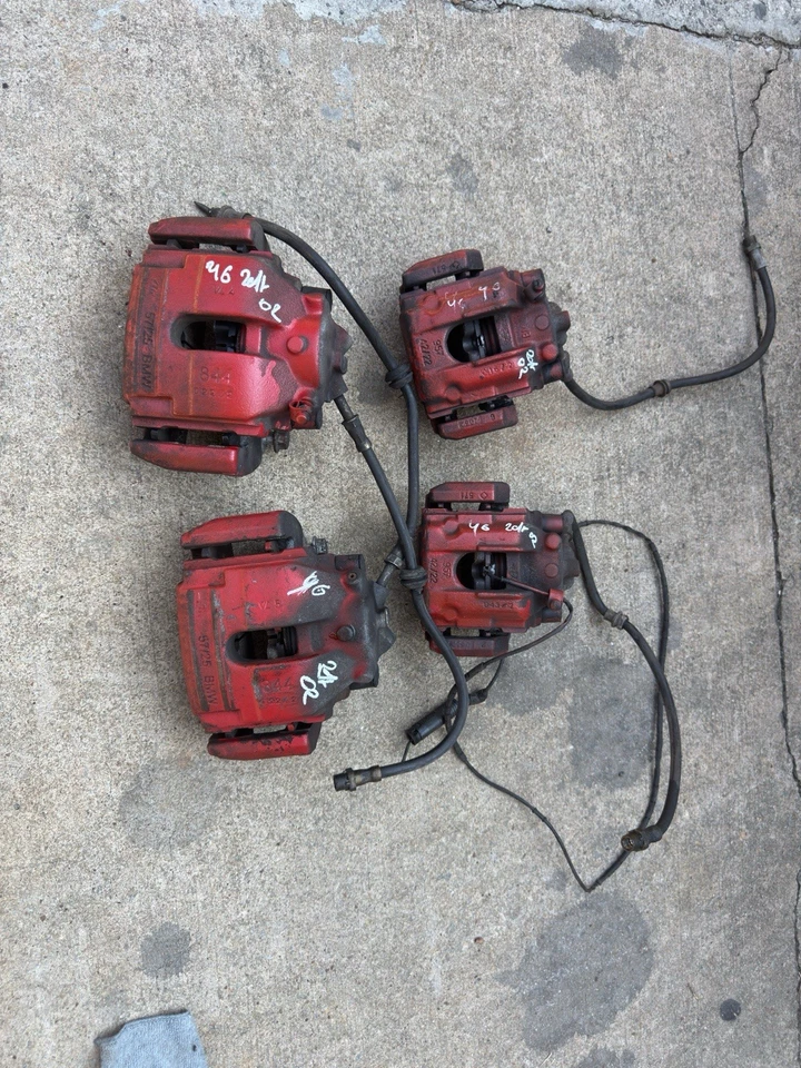 01-06 BMW E46 330ci CONVER RWD SET OF 4 FRONT REAR LEFT &RIGHT BRAKE CALIPER OEM - Image 2 of 4
