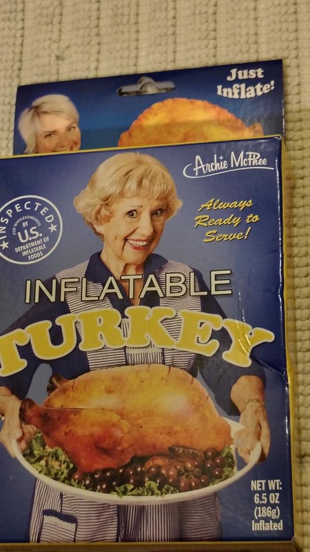 INFLATABLE TURKEY - Thanksgiving Blow Up Decoration Gag Joke Gift- Archie McPhee