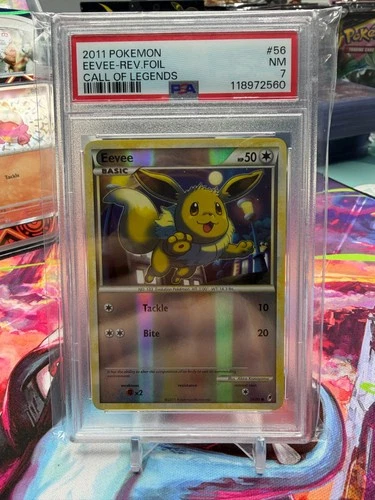 Eevee - 56/95 - 2011 Reverse Holo Common Call of Legends Pokemon Card PSA 7