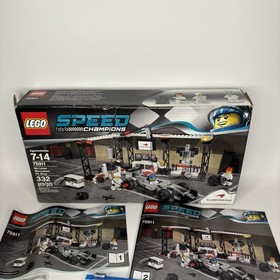LEGO SPEED CHAMPIONS: Mclaren Mercedes Pit Stop (75911) Box Manual Incomplete