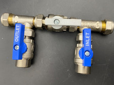 15mm Bypass Valve Water Softener Installation-Compression Fitting - Free Dlvry