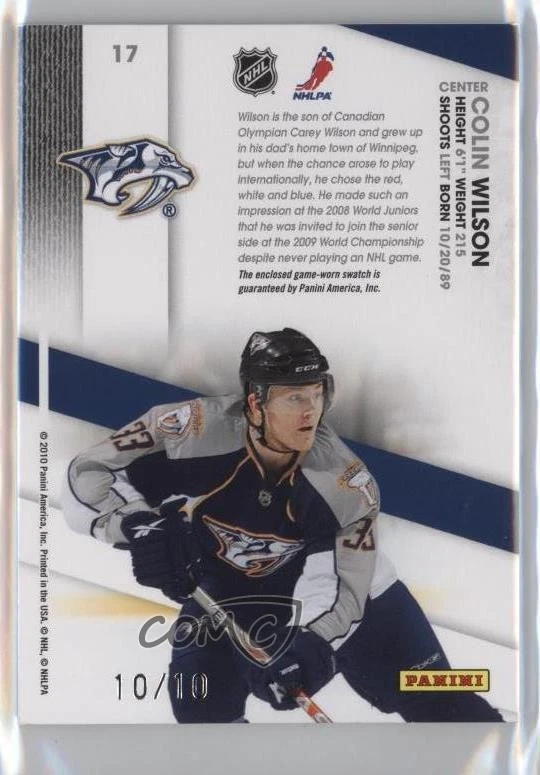 2010-11 Certified Certified Potential Materials Prime /10 Colin Wilson #17 - Image 2 of 2