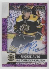 2017 O-Pee-Chee Platinum Violet Pixels Jakob Forsbacka-Karlsson #R-JK Auto g5i
