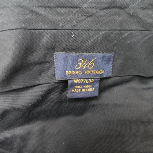 Brooks Brothers 346 Dress Pants Mens 37x32 Gray Wool Pleated Cuffed Trousers - Picture 9 of 14