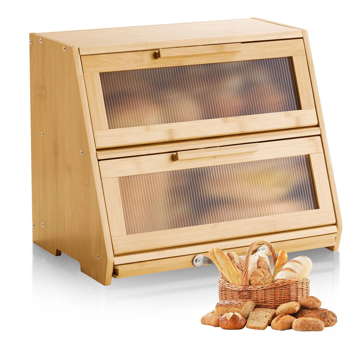 Portapane Rosa Contenitore per Pane in Ferro Portapane di Grande capacità per Cucina Base Antiscivolo Scatola Portapane con Manico Rotondo, Adatto per Cucina, Bagno, Camera da