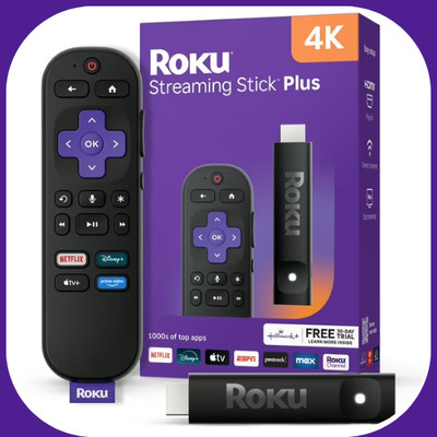 Roku - Streaming Stick Plus 2025 - 4K & HDR Streaming Device for TV with Voic...