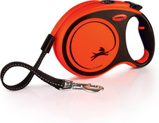 Xtreme Tape Retractable Dog Leash for Large Dogs Upto 121 Lbs.   26 Ft., Orange/