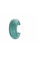 Wandlampe Glas Keramik G9 Rund Ø 25 Cm TüRkis Weiß Retro Wandleuchte Wohnzimmer