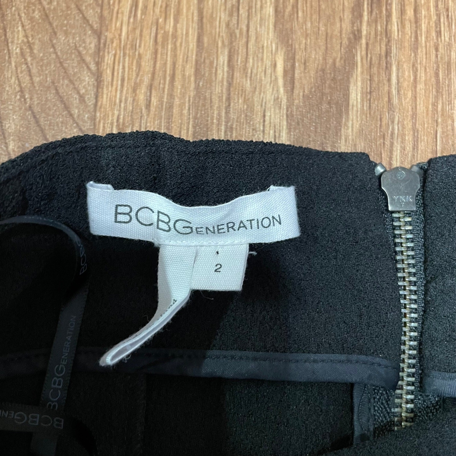 BCBGeneration Solid Black One Shoulder Crepe Fitt… - image 7