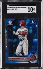 2022 BOWMAN DRAFT CHROME SAPPHIRE ED #BDC18 ZACH NETO SGC 10 GM