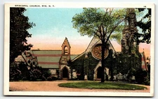 Postcard Episcopal Church Rye New York NY WB UNP