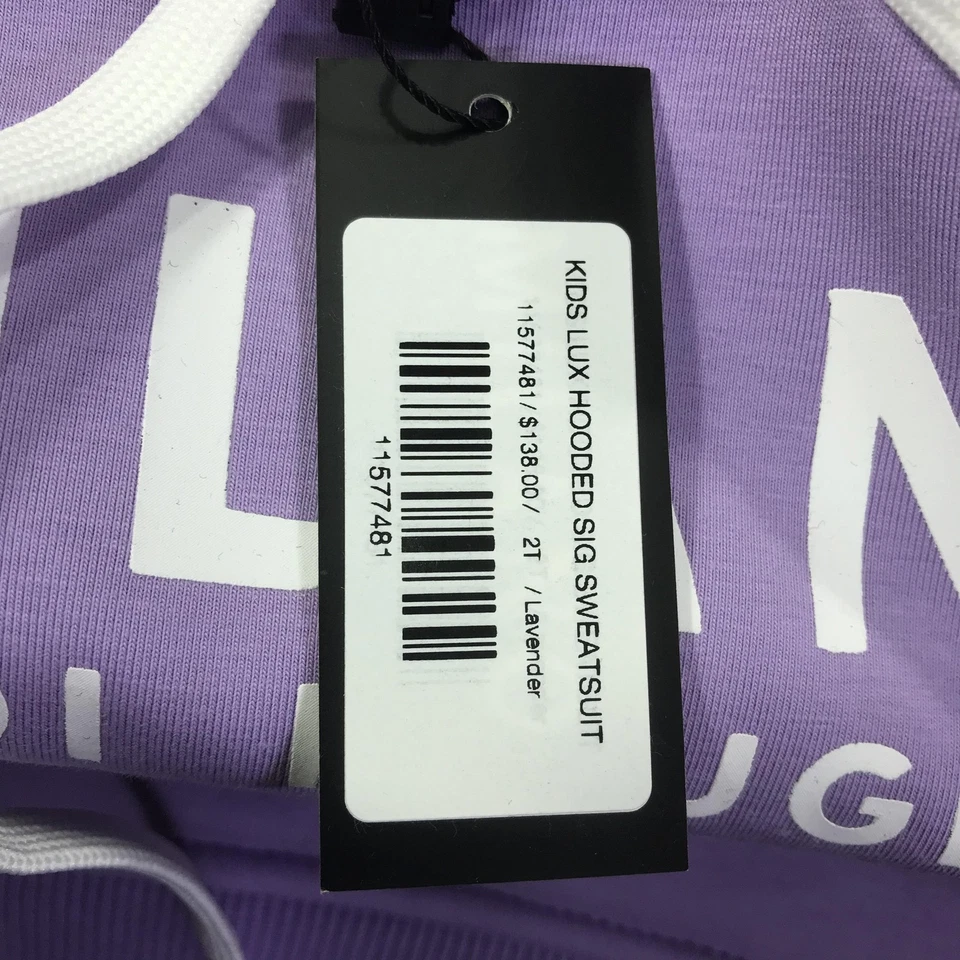 Milano Di Rouge 儿童豪华连帽签名运动服 2T 薰衣草紫色套装全新带标签 — 第 3/4 张图片