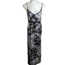 Simply Vera Wang Dress Size Small Deep V-Neck Sleeveless Maxi Tie Dye Gray S