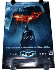 CHRISTIAN BALE SIGNED THE DARK KNIGHT F/S 27x40 MOVIE POSTER BATMAN BECKETT COA